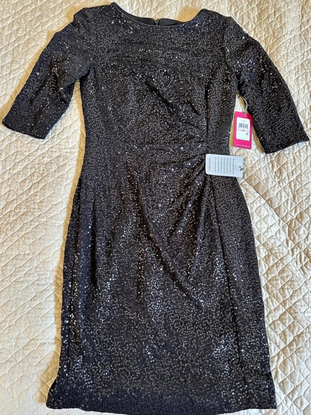 Vince Camuto Sequin Midi Dress Sequin Mini Dress Black Petite 6P